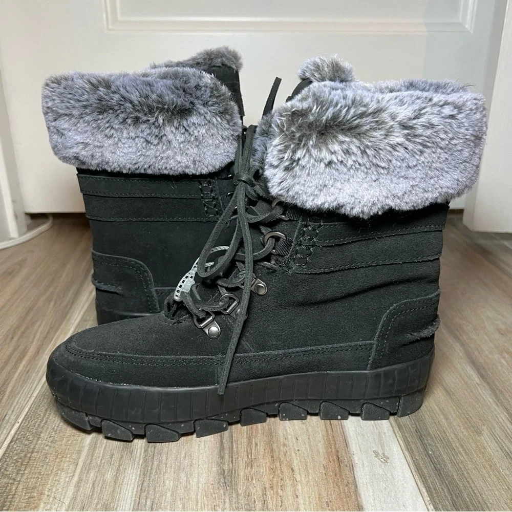 Sperry Torrent Winter Lace Up Waterproof Faux Fur Suede Boots Women 6 New